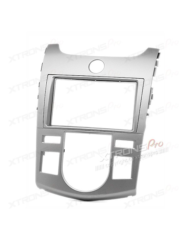 Double Din Silver Fascia Facia Adaptor Panel Surround for KIA Series with AUTO Air-Conditioning