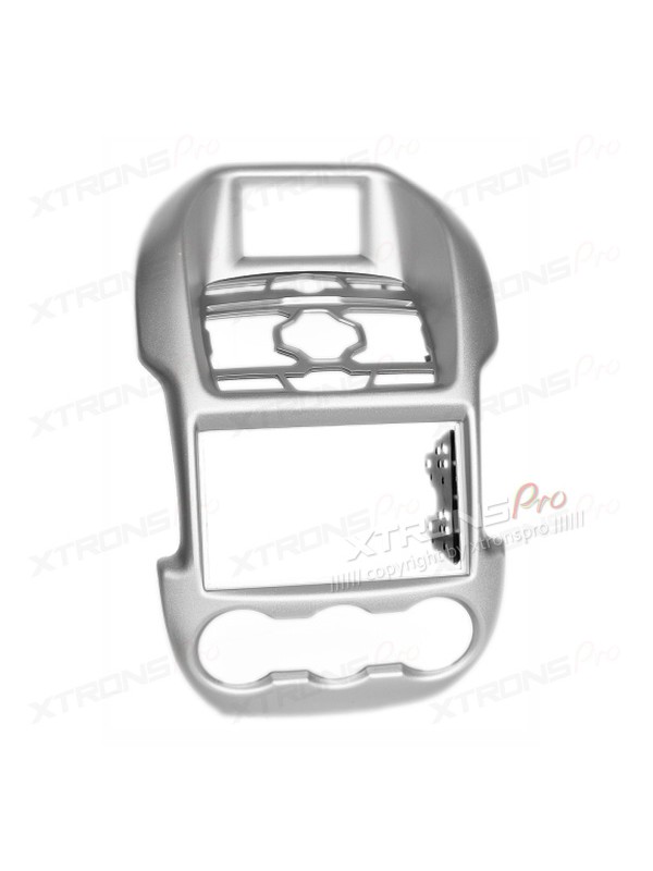 Silver Car DVD Player Double Fascia Surround Trim Panel for FORD Ranger 2011 Onwards (with Auto Air-Conditioning)