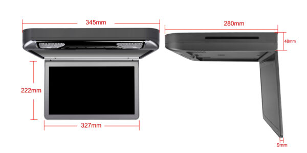 13.3-inch Car Overhead DVD Player | CR133HDVSGrey