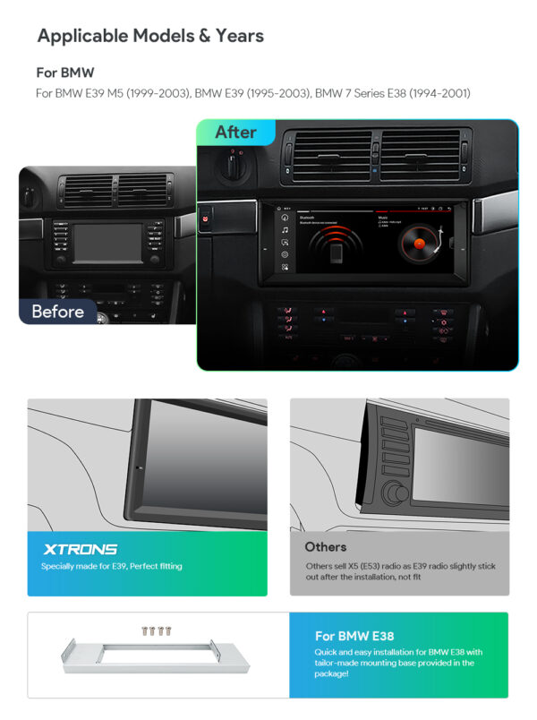 BMW | E39/E38 | Android / iPhone | Octa Core | 4GB RAM & 64GB ROM | Global 4G LTE Solution | IA1239BLHS