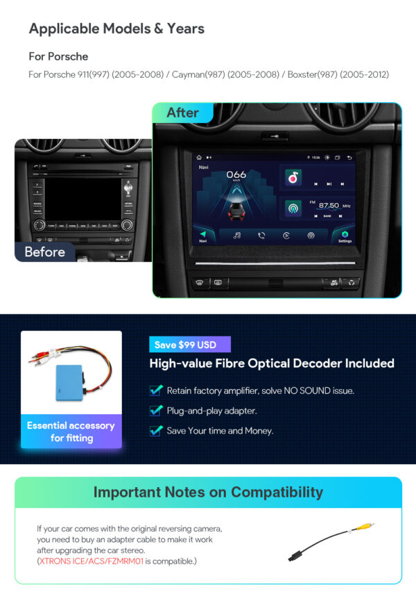 Porsche | Various | Android / iPhone | Octa Core | 4GB RAM & 64GB ROM | Global 4G LTE Solution | IA82CMPLS