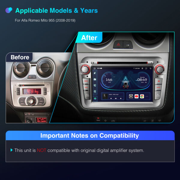 Alfa Romeo | Android / iPhone | Octa Core | 2GB DDR4 RAM & 32GB ROM | Automotive-grade Hardware | IE72MTAG