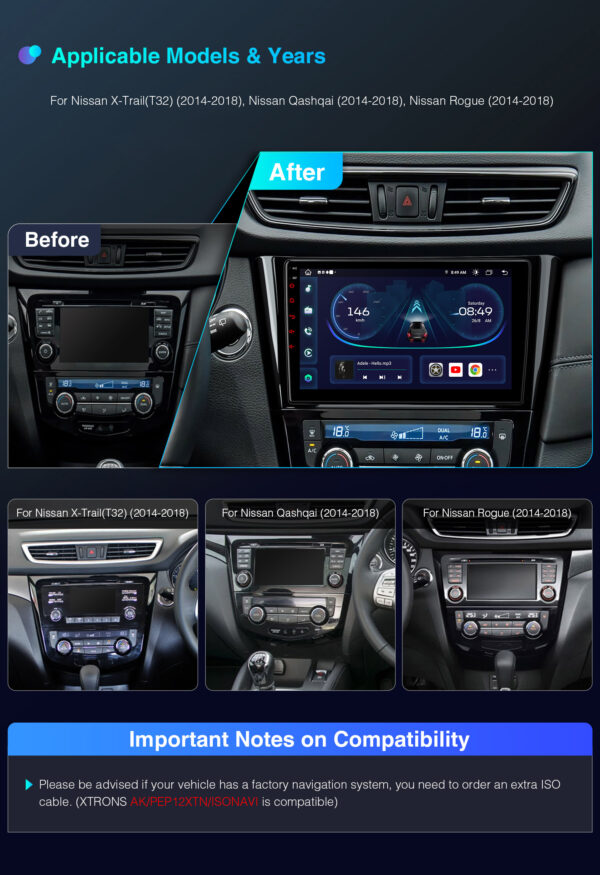 Nissan | Android / iPhone | Octa Core | 2GB DDR4 RAM & 32GB ROM | Automotive-grade Hardware | IEP12XTN