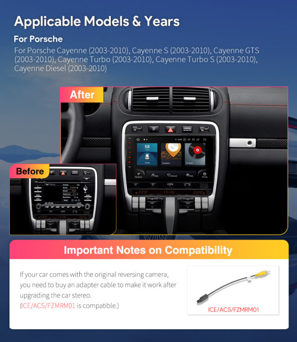 Porsche Cayenne | Qualcomm 665| Android 13 | Octa Core | 8GB RAM &256GB ROM | HDMI Output | IQ92CYPP