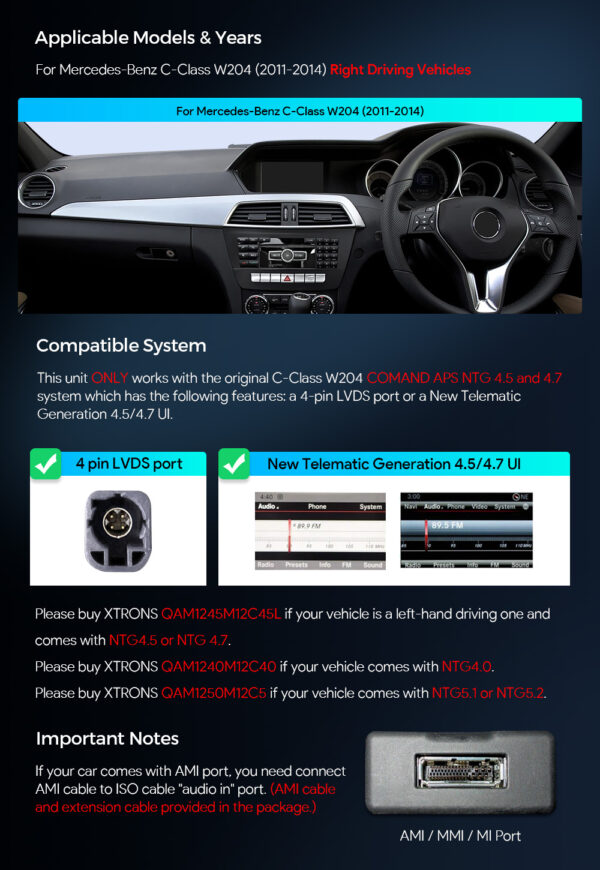 Mercedes-Benz | Android / iPhone | Octa-core | 8GB RAM & 128GB ROM | Integrated 4G LTE | QAM1245M12C45R