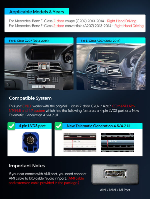 Mercedes-Benz | Android / iPhone | Octa-core | 8GB RAM & 128GB ROM | Integrated 4G LTE | QAM1245M12ECR