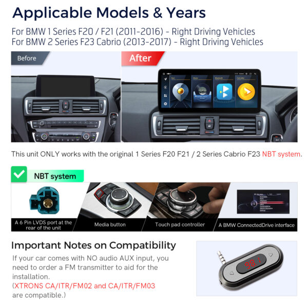 BMW | 1/2 Series | Android / iPhone | Octa-core | 4GB RAM & 64GB ROM | Global 4G LTE |  QLB22NB12NER