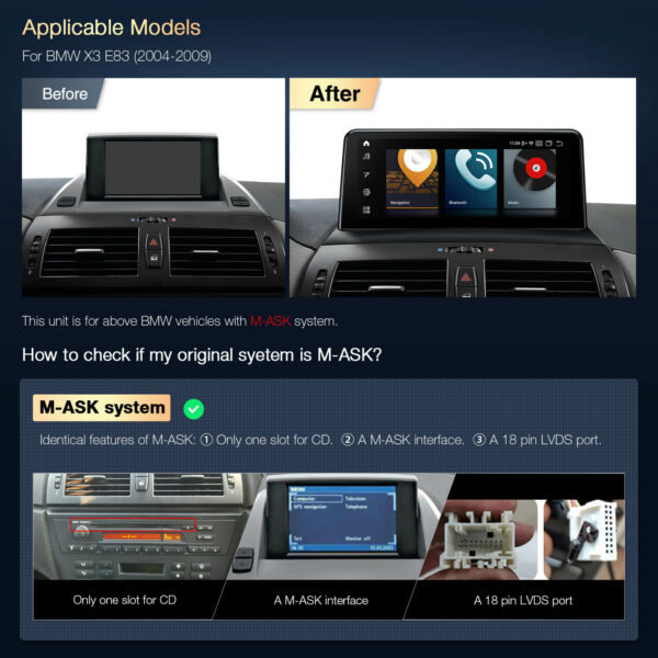 BMW X3 | Android / iPhone | Qualcomm 662 | Octa Core | 4GB RAM & 64GB ROM | QPBS13X3MK