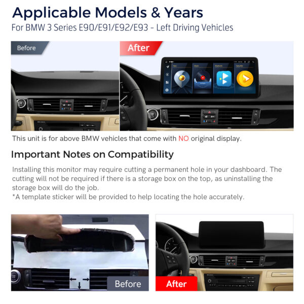 BMW | 3 Series | Android / iPhone | Octa-core | 4GB RAM & 64GB ROM | Global 4G LTE | QLB22UMB12E90L