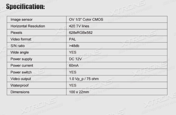 VW | Various | Reversing Camera | CAMPTV002