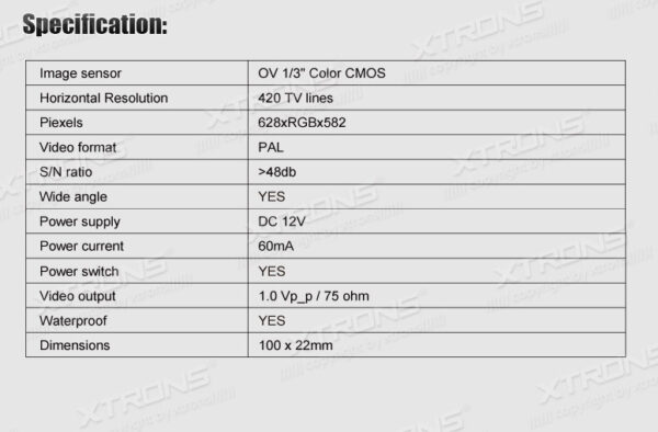 VW | Jetta / Touran / Passat | Reversing Camera | CAMVWCT01