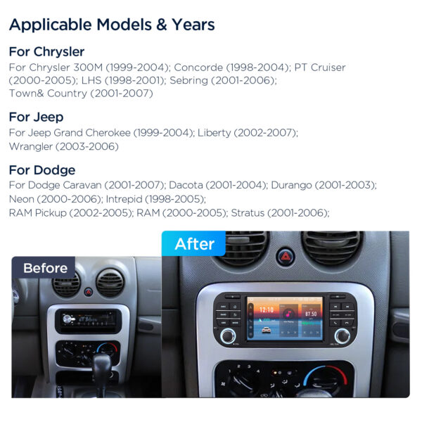 Jeep/Dodge/Chrysler | Android 14 | Octa Core | 4GB RAM & 64GB ROM | Global 4G LTE Solution | PX54WRJL