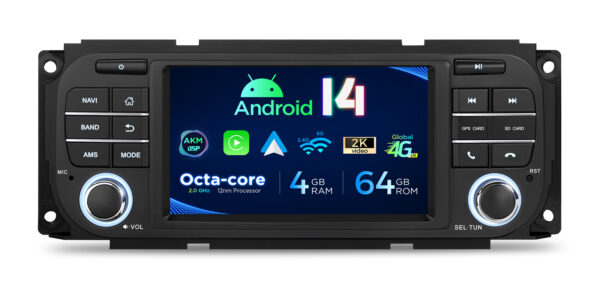 Jeep/Dodge/Chrysler | Android 14 | Octa Core | 4GB RAM & 64GB ROM | Global 4G LTE Solution | PX54WRJL