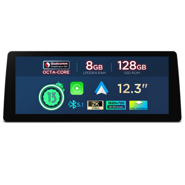 BMW | 3 series | Android OS & OEM System | Qualcomm 680 | Octa Core | 8GB RAM & 128GB ROM | QGB23CIB12E92