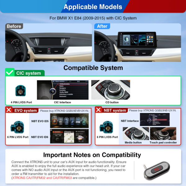 BMW | X1| Android OS & OEM System | Qualcomm 680 | Octa Core | 8GB RAM & 128GB ROM | QGB23CIB12X1