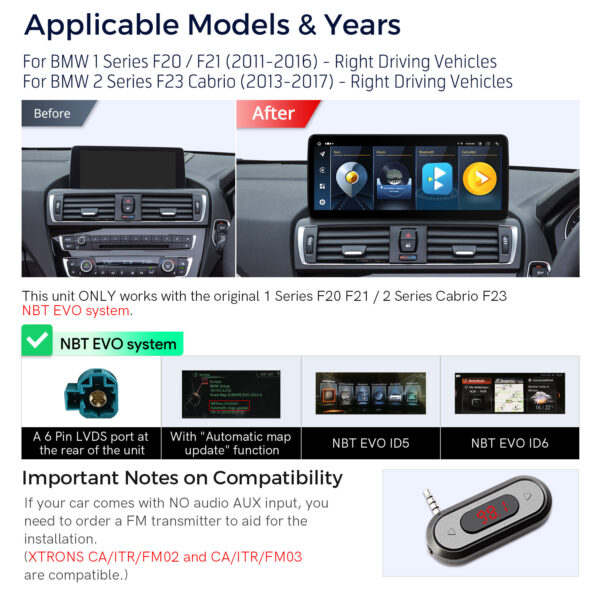 BMW | 1/2 Series | Android / iPhone | Octa-core | 4GB RAM & 64GB ROM | Global 4G LTE | QLB22EVB12NER
