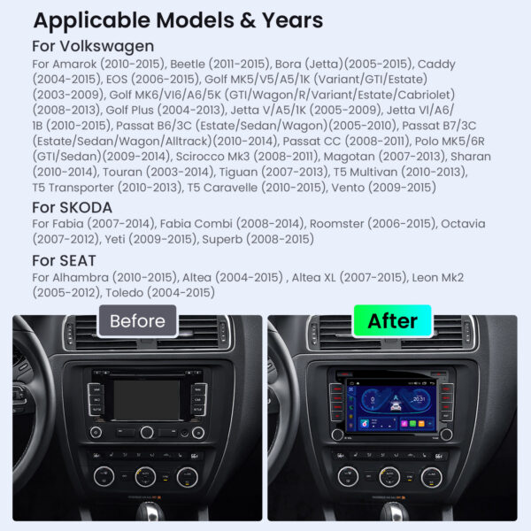 Volkswagen / SEAT / SKODA  | Android OS | Octa Core | 4GB RAM & 64GB ROM | IPS Screen | ID70MTVL