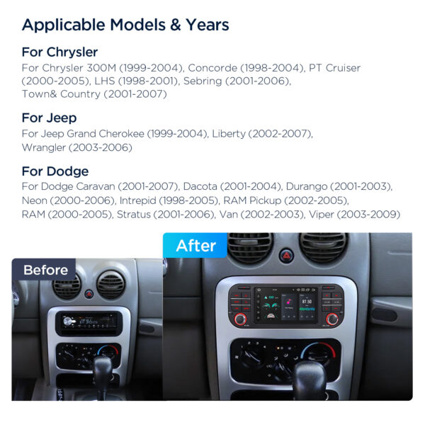 Jeep/Dodge/Chrysler | Android 14 | Octa Core | 4GB RAM & 64GB ROM | Global 4G LTE Solution | PX54WRJLGS