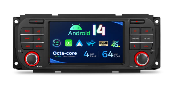Jeep/Dodge/Chrysler | Android 14 | Octa Core | 4GB RAM & 64GB ROM | Global 4G LTE Solution | PX54WRJLGS