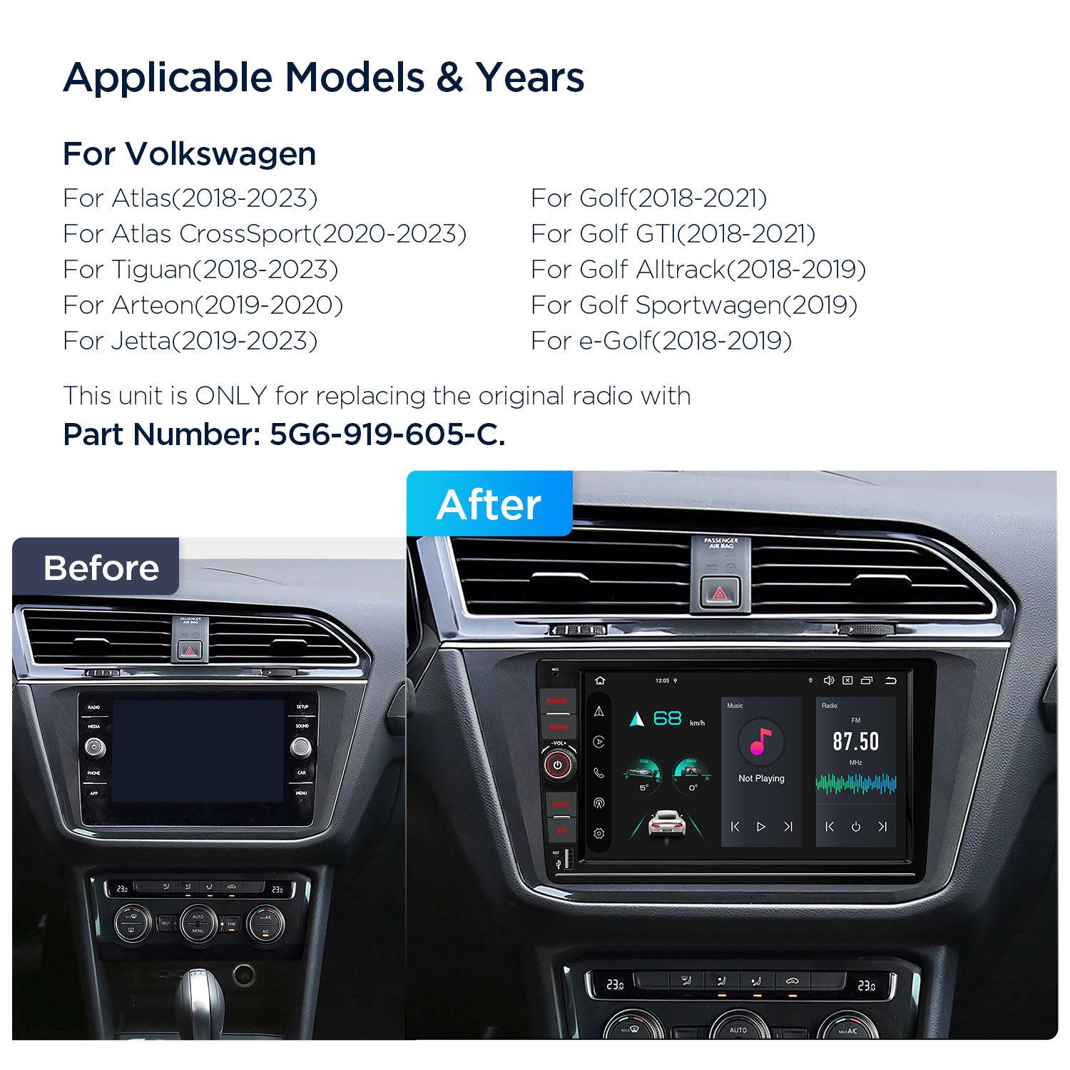 Volkswagen | Android 14 | Octa Core | 4GB RAM & 64GB ROM | Global 4G LTE Solution | PX94MTNVGS