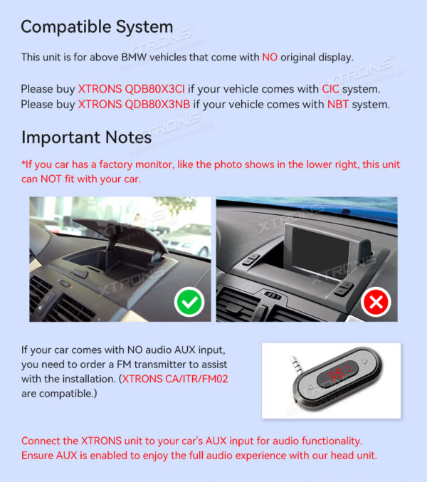 BMW | X3 | Android OS & OEM System | Octa Core | 4GB RAM & 64GB ROM | Integrated 4G Solution | QDB10X3UNL