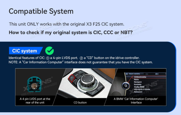 BMW | X3 F25 | Android OS & OEM System | Octa Core | 4GB RAM & 64GB ROM | Integrated 4G Solution | QDB80X3CI
