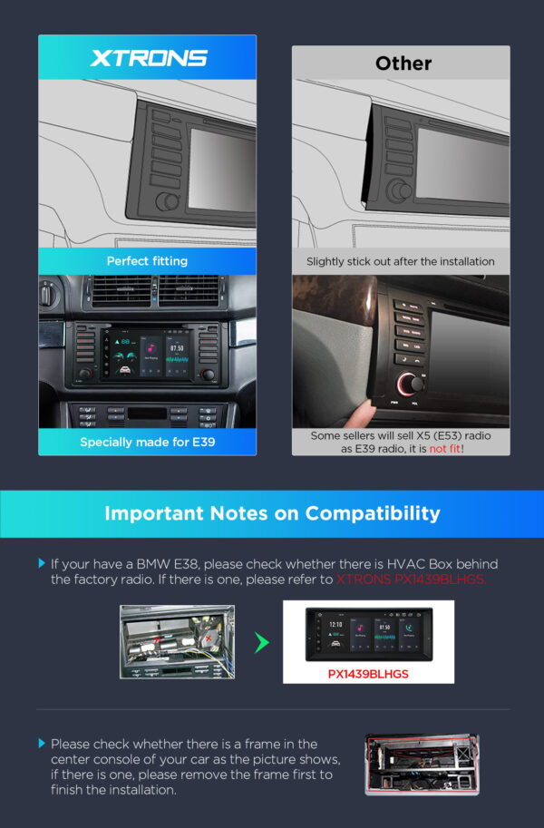 BMW  | E39 | Android 14 | Octa Core | 4GB RAM & 64GB ROM | Global 4G LTE Solution | PX7439BGS