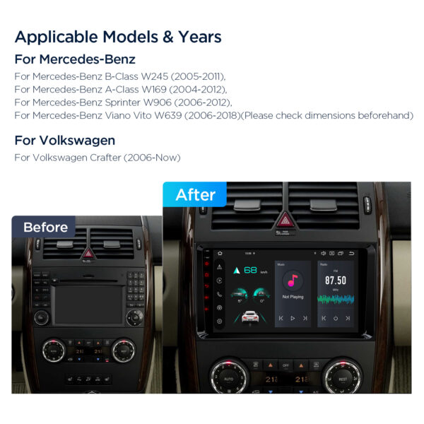 Mercedes-Benz / Volkswagen | Android 14 | Octa Core | 4GB RAM & 64GB ROM | Global 4G LTE Solution | PXP94M245GDAB
