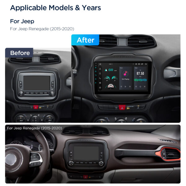 Jeep | Renegade | Android 14 | Octa Core | 4GB RAM & 64GB ROM | Global 4G LTE Solution | PXP94RGJGDAB