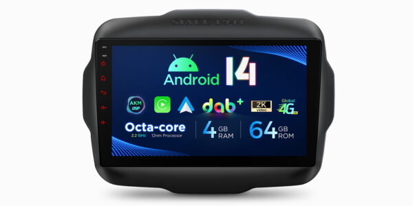 Jeep | Renegade | Android 14 | Octa Core | 4GB RAM & 64GB ROM | Global 4G LTE Solution | PXP94RGJGDAB