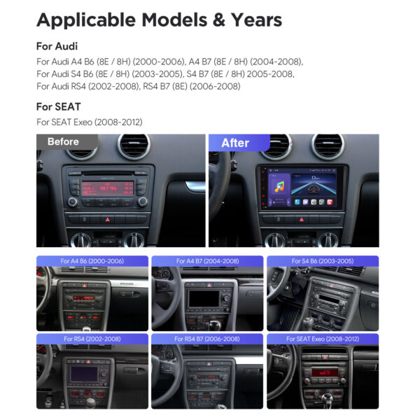 Audi/Seat | Qualcomm 665| Android 14 | Octa Core | 8GB RAM &256GB ROM | HDMI Output | IQ84A4AP