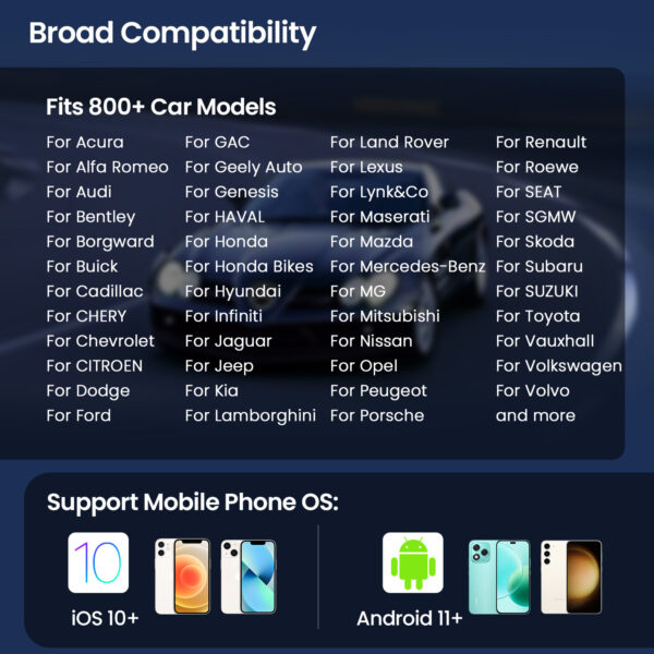 2-in-1 Wireless CarPlay & Android Auto Adapter for Factory Installed Wired CarPlay | ACCP08