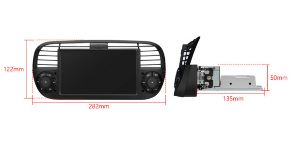 Fiat 500  | Android OS | Octa Core | 64GB ROM | IPS Screen | CarPlay & Android Auto | IDS7050FLB