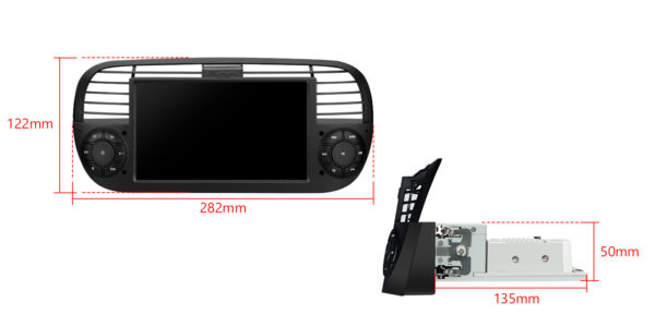 Fiat 500 | Qualcomm 665| Android 14 | Octa Core | 8GB RAM &256GB ROM | HDMI Output | IQ7450FLBP