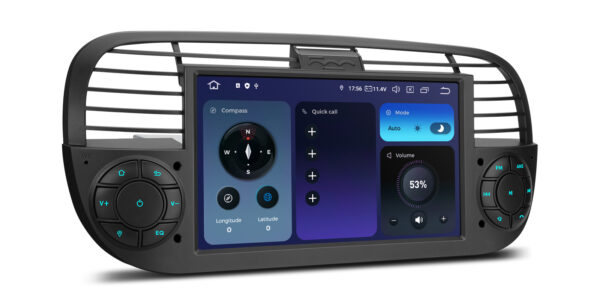 Fiat 500 | Qualcomm 665| Android 14 | Octa Core | 8GB RAM &256GB ROM | HDMI Output | IQ7450FLBP