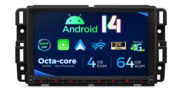 Chevrolet/Buick/GMC/Hummer | Android 14 | Octa Core | 4GB RAM & 64GB ROM | Global 4G LTE Solution | PX84JCCLGS