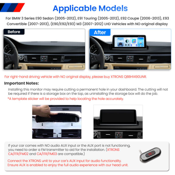BMW | 3 / 4 Series / M3 / M4 | Android OS & OEM System | Qualcomm 662 | Octa Core | 8GB RAM & 128GB ROM | QBBH1490UNL