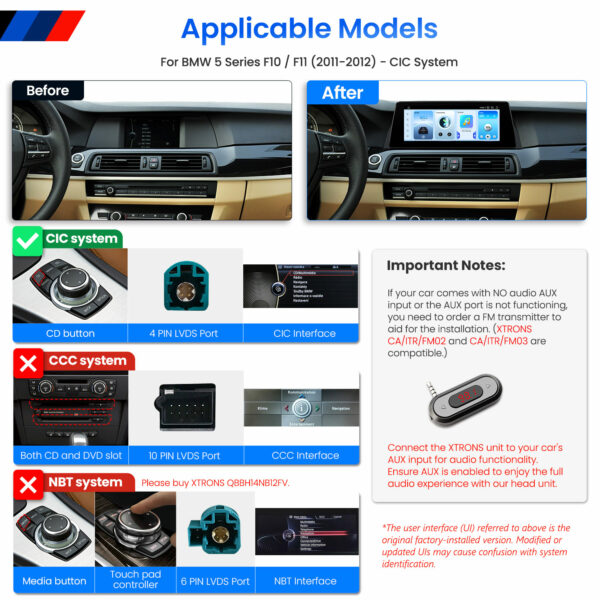 BMW | 5 Series | Android OS & OEM System | Qualcomm 662 | Octa Core | 8GB RAM & 128GB ROM | QBBH14CIB12FV