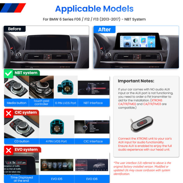 BMW | 6 Series | Android OS & OEM System | Qualcomm 662 | Octa Core | 8GB RAM & 128GB ROM | QBBH14NB12SX