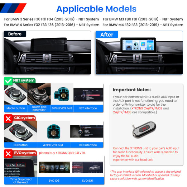 BMW | 3 / 4 Series / M3 / M4 | Android OS & OEM System | Qualcomm 662 | Octa Core | 8GB RAM & 128GB ROM | QBBH14NBTH