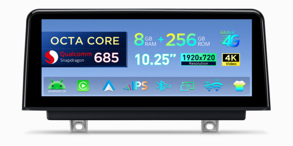 BMW | 3 Series / 4 Series / M3 / M4 | Android OS & OEM System | Qualcomm 685 | Octa Core | 8GB RAM & 256GB ROM | QWBX14NBTH