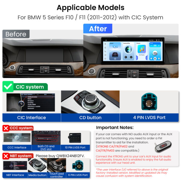 BMW | 5 Series | Android OS & OEM System | Qualcomm 685 | Octa Core | 8GB RAM & 256GB ROM | QWBX24CIB12FV