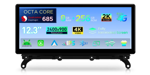 BMW | X3 F25 | Android OS & OEM System | Qualcomm 685 | Octa Core | 8GB RAM & 256GB ROM | QWBX24CIB12X3