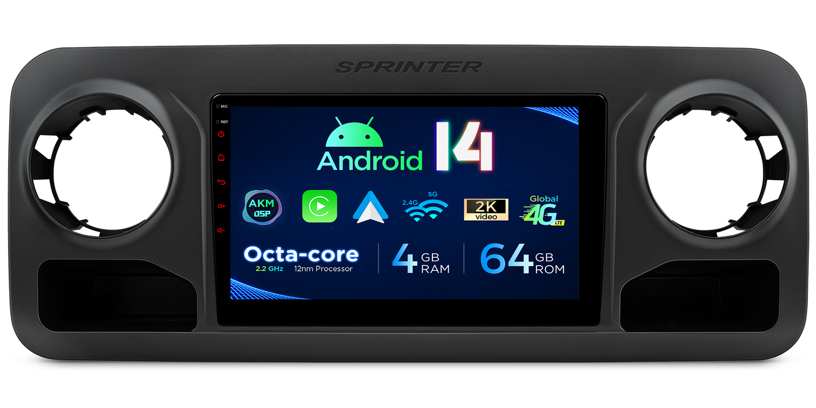 Mercedes-Benz | Sprinter | Android 14 | Octa Core | 4GB RAM & 64GB ROM | Global 4G LTE Solution | PXP14MSPGDAB