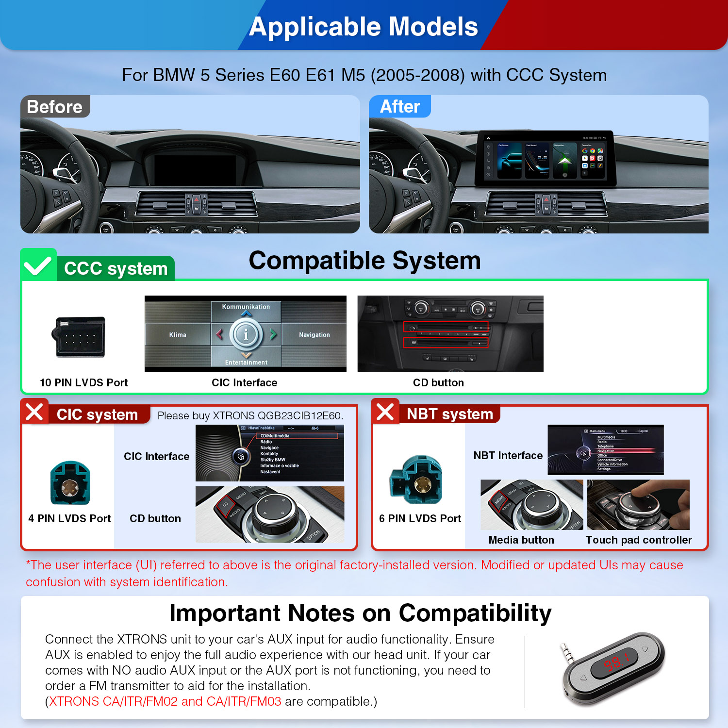 BMW | 5 series | Android OS & OEM System | Qualcomm 680 | Octa Core | 8GB RAM & 128GB ROM | 2K Screen | QGB24CCB12E60