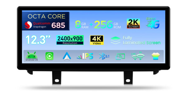 BMW | X5 / X6 | Android OS & OEM System | Qualcomm 685 | Octa Core | 8GB RAM & 256GB ROM | QWBX24NB12X5N