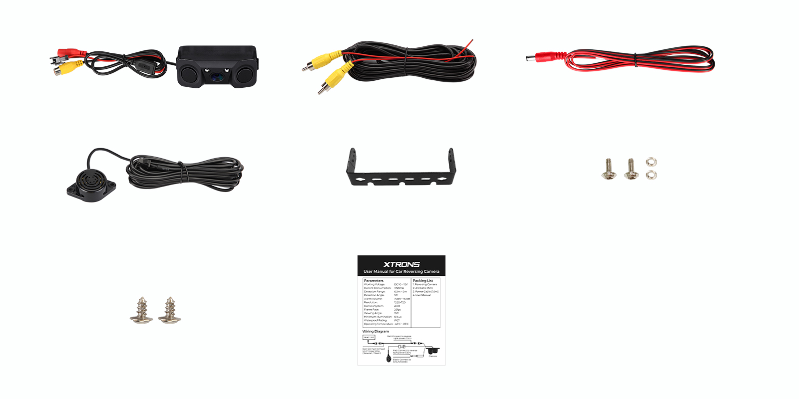 3-in-1 Reversing Camera | 720P AHD Camera | Built-in Parking Sensors | ACCAM716S