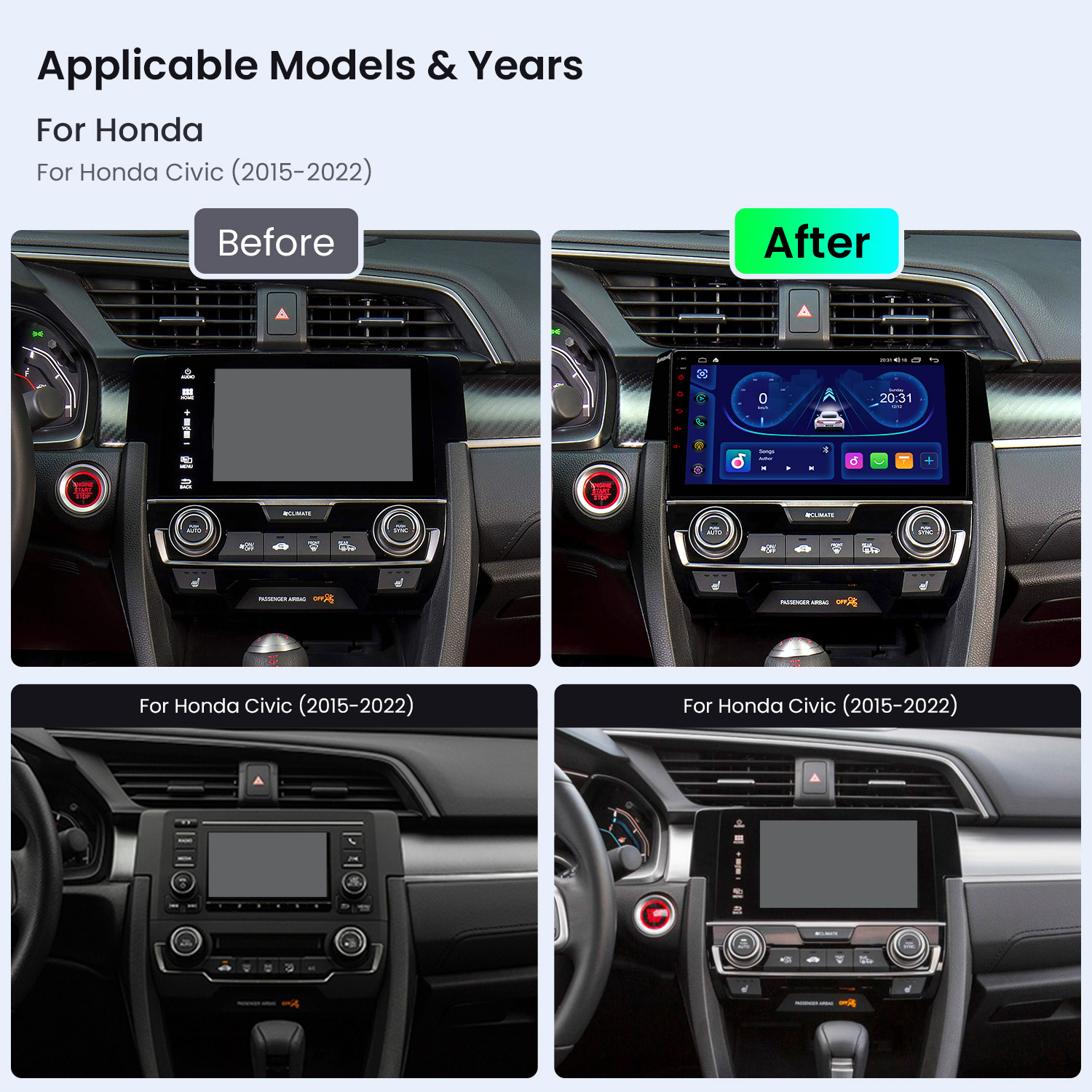 Honda Civic | Android OS | Octa Core | 4GB RAM & 64GB ROM | IPS Screen | IDP90CVH