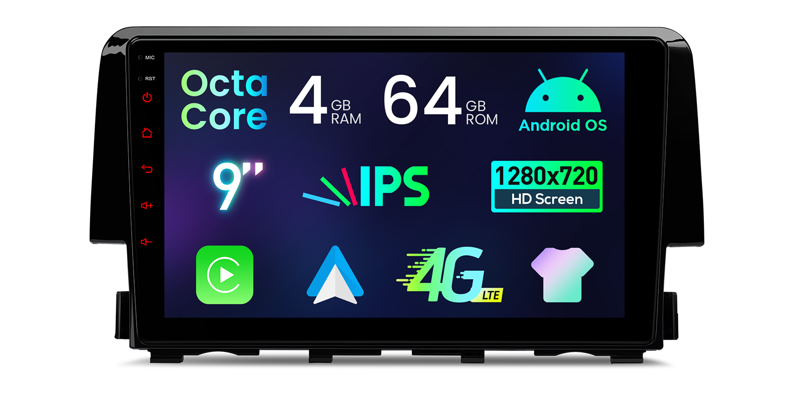 Honda Civic | Android OS | Octa Core | 4GB RAM & 64GB ROM | IPS Screen | IDP90CVH