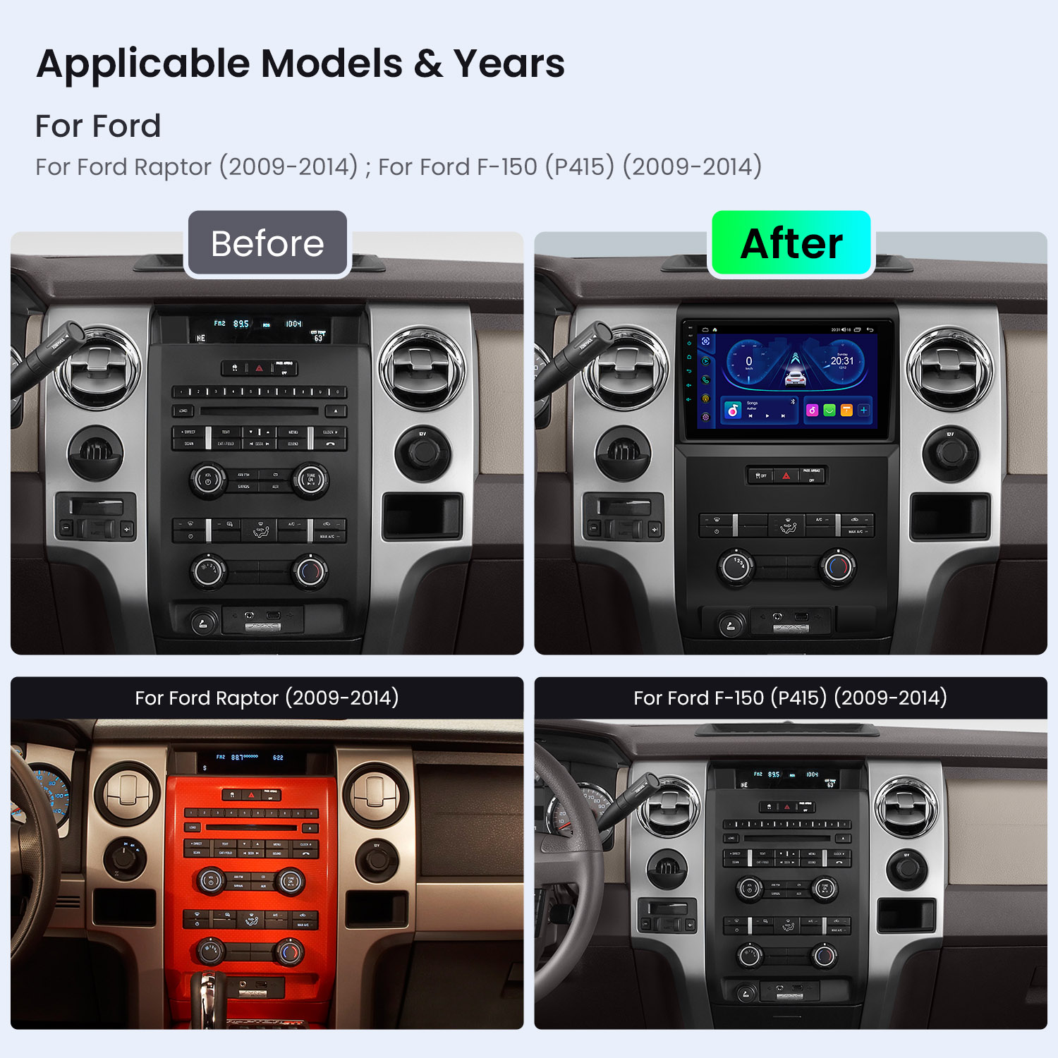 Ford | Android OS | Octa Core | 2GB RAM & 64GB ROM | 9" IPS Screen | IDSP90150FL